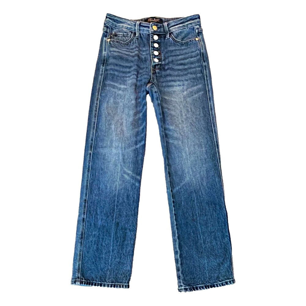 Judy Blue Womens Jeans 1/25 Slim Straight High Rise Button Fly Blue JB881011